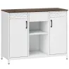Aparador para Salón con 2 Puertas con Orificios Cajón Compartimentos Abiertos Estantes Ajustables 100x40x80 cm B... - Ogal.Es