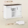 Aparador para Salón con 2 Puertas con Orificios Cajón Compartimentos Abiertos Estantes Ajustables 100x40x80 cm B... - Ogal.Es