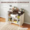Aparador para Salón con 2 Puertas con Orificios Cajón Compartimentos Abiertos Estantes Ajustables 100x40x80 cm B... - Ogal.Es
