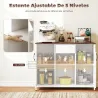 Aparador para Salón con 2 Puertas con Orificios Cajón Compartimentos Abiertos Estantes Ajustables 100x40x80 cm B... - Ogal.Es