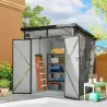 Caseta de Jardín Exterior 190x191x215 cm con Puerta Corredera Ventana y Ventilación para Almacenar Herramientas ... - Ogal.Es