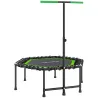Trampolín de Fitness 114x114x132 cm con Mango Ajustable de 3 Niveles y Marco de Acero Verde y Negro - Ogal.Es