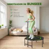 Trampolín de Fitness 114x114x132 cm con Mango Ajustable de 3 Niveles y Marco de Acero Verde y Negro - Ogal.Es