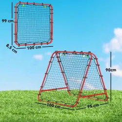 Red de Rebote Plegable con Ángulo Ajustable para Entrenamiento de Fútbol Béisbol y Tenis 100x95x90 cm Rojo - Ogal.Es