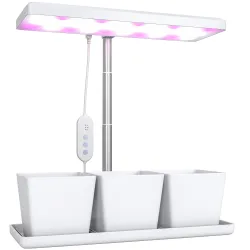 Luz de Crecimiento de Espectro Completo 30 LED Ajustable en Altura con Temporizador Automático 5 de Brillo y 3 C... - Ogal.Es