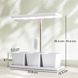 Luz de Crecimiento de Espectro Completo 30 LED Ajustable en Altura con Temporizador Automático 5 de Brillo y 3 C... - Ogal.Es