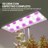 Luz de Crecimiento de Espectro Completo 30 LED Ajustable en Altura con Temporizador Automático 5 de Brillo y 3 C... - Ogal.Es