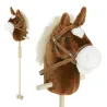 Cabeza de Caballo con Palo de Madera Sonidos y Ruedas Caballo de Juguete 95 cm de Altura Marrón - Ogal.Es