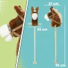 Cabeza de Caballo con Palo de Madera Sonidos y Ruedas Caballo de Juguete 95 cm de Altura Marrón - Ogal.Es