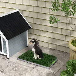 Inodoro para Perros con Césped Sintético, Repuesto y Bandeja Inferior para Interior y Exterior, 67x41x3.5 cm - Ogal.Es