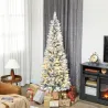 Árbol de Navidad Estrecho 180 cm con Luces LED Bicolores 11 Modos de Iluminación 479 Ramas Verde - Ogal.Es