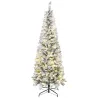 Árbol de Navidad Estrecho 180 cm con Luces LED Bicolores 11 Modos de Iluminación 479 Ramas Verde - Ogal.Es