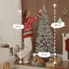 Árbol de Navidad Estrecho 180 cm con Luces LED Bicolores 11 Modos de Iluminación 479 Ramas Verde - Ogal.Es