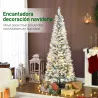 Árbol de Navidad Estrecho 180 cm con Luces LED Bicolores 11 Modos de Iluminación 479 Ramas Verde - Ogal.Es