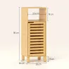 Mueble Auxiliar de Baño Estrecho con Puerta de Lamas Balda Abierto Estante Ajustable 30x30x80 cm Natural - Ogal.Es
