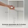 Librería de 5 Niveles Estantería para Libros Moderna con Estantes Abiertos y Puerta 40x30x156 cm Blanco - Ogal.Es