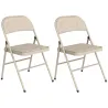 Juego de 2 Sillas Plegables Tapizadas en Lino Sintético con Respaldo y Estructura de Acero para Salón 45x46x78 c... - Ogal.Es