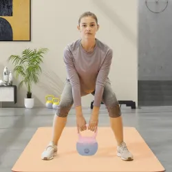 Pesa Rusa 10 kg Kettlebell Relleno de Arena Metálica Mango Antideslizante para Entrenar en Casa 21x21x30cm Rosa ... - Ogal.Es