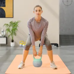 Pesa Rusa 10 kg Kettlebell Relleno de Arena Metálica Mango Antideslizante para Entrenar en Casa 21x21x30cm Verde... - Ogal.Es