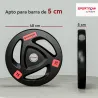 Juego de 2 Discos de Pesas Olímpicos de 15 kg Agujero 50 mm de Hierro Fundido para Entrenamiento de Fuerza Negro - Ogal.Es