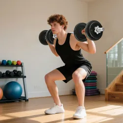 Juego de Mancuernas Ajustables 20 kg 2 en 1 con Barras Recta de Conexión y Mangos Antideslizantes para Gimnasio ... - Ogal.Es