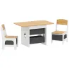 Mesa Infantil con 2 Sillas con 6 Cajones de Tela Diseño Estrellas para Niños y Niñas de 3-8 Años Natural - Ogal.Es