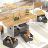 Mesa Infantil con 2 Sillas con 6 Cajones de Tela Diseño Estrellas para Niños y Niñas de 3-8 Años Natural - Ogal.Es