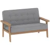 Sofá para Niños de 2 Plazas Sillón Infantil de Felpa Suave Estructura de Madera para Niños de 3-8 Años Gris - Ogal.Es