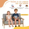Sofá para Niños de 2 Plazas Sillón Infantil de Felpa Suave Estructura de Madera para Niños de 3-8 Años Gris - Ogal.Es