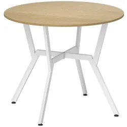 Mesa de Comedor Redonda para 2 Personas Mesa de Cocina Industrial Patas Curvadas de Acero 90x90x76 cm Natural y ... - Ogal.Es