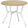 Mesa de Comedor Redonda para 2 Personas Mesa de Cocina Industrial Patas Curvadas de Acero 90x90x76 cm Natural y ... - Ogal.Es