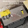 Carro de Herramientas con Ruedas Carro de Taller de Acero con 5 Cajones Conectores Laterales para Garaje Negro y... - Ogal.Es