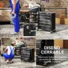 Carro de Herramientas con Ruedas Carro de Taller de Acero con 5 Cajones Conectores Laterales para Garaje Negro y... - Ogal.Es