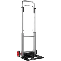 Carretilla de Mano Plegable de Aluminio Carga 90 kg con Ruedas Mango Telescópico Ajustable 40x41x108 cm Plata y ... - Ogal.Es