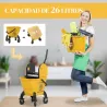 Cubo de Fregona con Ruedas y Escurridor Desmontable de Prensa Capacidad 26L Incluye Fregona y Asa Amarillo - Ogal.Es