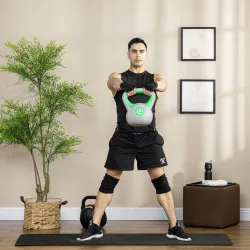 Pesa Rusa 16 kg Kettlebell Revestimiento de PU y Relleno de Arena para Entrenamiento de Fuerza 27x17x31 cm Verde... - Ogal.Es