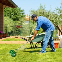 Rodillo Aireador de Césped con Clavos y Mango Desmontable de 100 cm en Tres Piezas para Aflojar el Suelo 45 cm A... - Ogal.Es