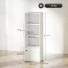 Librería de 4 Niveles Estantería para Libros Moderna con Estantes Abiertos y Puerta 40x30x120 cm Blanco - Ogal.Es