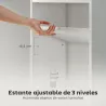 Librería de 4 Niveles Estantería para Libros Moderna con Estantes Abiertos y Puerta 40x30x120 cm Blanco - Ogal.Es