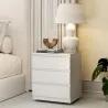 Cómoda 3 Cajones con Cierre Suave Cajonera para Salón Oficina Estilo Moderno 45x40x52,8 cm Blanco - Ogal.Es