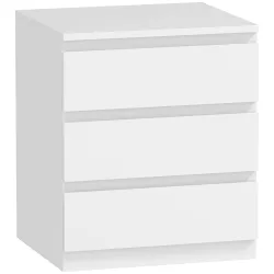 Cómoda 3 Cajones con Cierre Suave Cajonera para Salón Oficina Estilo Moderno 45x40x52,8 cm Blanco - Ogal.Es