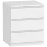 Cómoda 3 Cajones con Cierre Suave Cajonera para Salón Oficina Estilo Moderno 45x40x52,8 cm Blanco - Ogal.Es