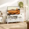 Mueble de TV Moderno con 3 Cajones y 3 Estantes Abiertos para Televisión 43-55 Pulgadas 120x39,5x50 cm Blanco - Ogal.Es