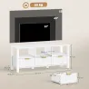 Mueble de TV Moderno con 3 Cajones y 3 Estantes Abiertos para Televisión 43-55 Pulgadas 120x39,5x50 cm Blanco - Ogal.Es