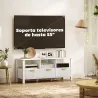 Mueble de TV Moderno con 3 Cajones y 3 Estantes Abiertos para Televisión 43-55 Pulgadas 120x39,5x50 cm Blanco - Ogal.Es