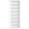 Estantería para CDs y DVDs Estrecha con 8 Compartimentos Estantes Ajustables 58x24x126,3 cm Blanco - Ogal.Es