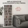 Estantería para CDs y DVDs Estrecha con 8 Compartimentos Estantes Ajustables 58x24x126,3 cm Blanco - Ogal.Es