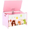 Caja de Almacenaje de Juguetes Baúl Juguetes Infantil con Tapa Abatible Asas Estampados de Animales 60x37x39 cm ... - Ogal.Es