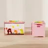 Caja de Almacenaje de Juguetes Baúl Juguetes Infantil con Tapa Abatible Asas Estampados de Animales 60x37x39 cm ... - Ogal.Es