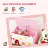 Caja de Almacenaje de Juguetes Baúl Juguetes Infantil con Tapa Abatible Asas Estampados de Animales 60x37x39 cm ... - Ogal.Es